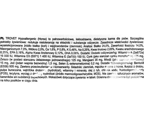 TROVET HYPOALLERGENIC HPD WITH HORSE - DRY DOG FOOD - 3 KG