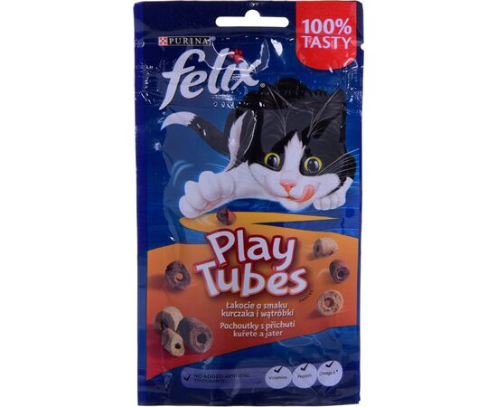 PURINA NESTLE FELIX PLAY TUBES CHICKEN, LIVER  - DRY CAT FOOD - 50 G