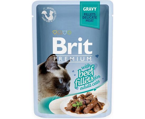 BRIT PREMIUM GRAVY BEEF - WET CAT FOOD - 85G