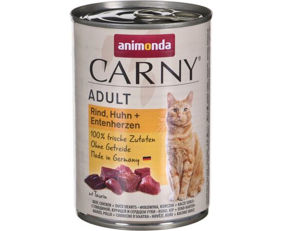 ANIMONDA CARNY ADULT BEEF. CHICKEN AND DUCK HEARTS 400 G