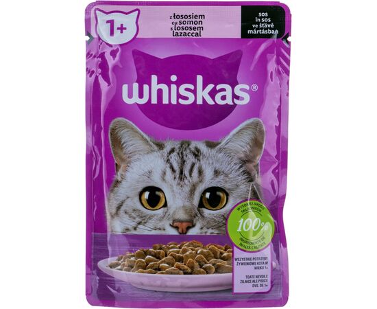 WHISKAS ADULT ŁOSOŚ W SOSIE - SASZETKA 100G