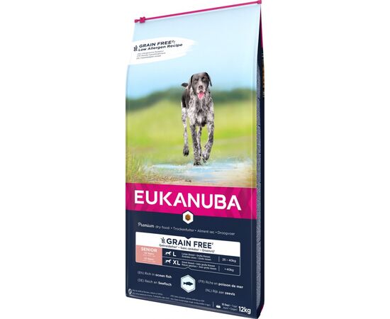 EUKANUBA GRAIN FREE SENIOR LARGE/GIANT BREED, OCEAN FISH - DRY DOG FOOD - 12 KG